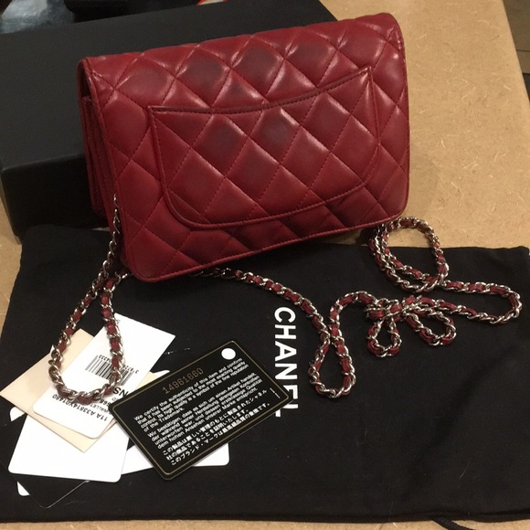 Red Chanel Quilted WOC Wallet on Chain - Picture 8 of 14